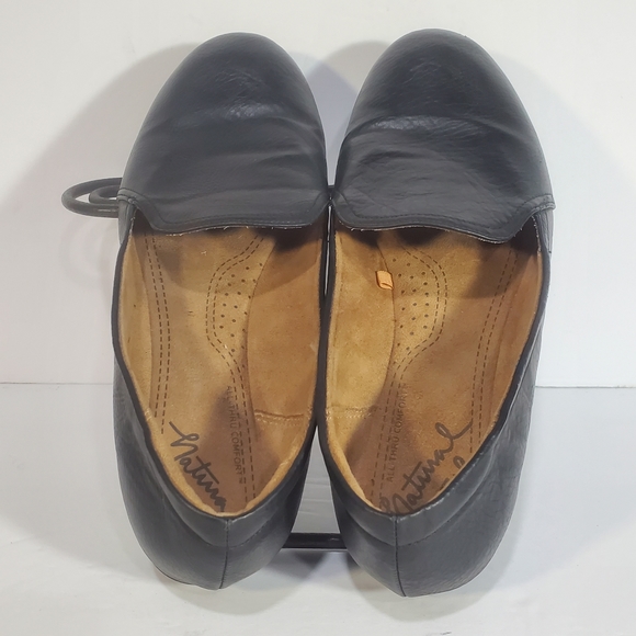 Natural Sole Black Soft Leather Flat Slippers Size 7 Medium - Picture 7 of 11